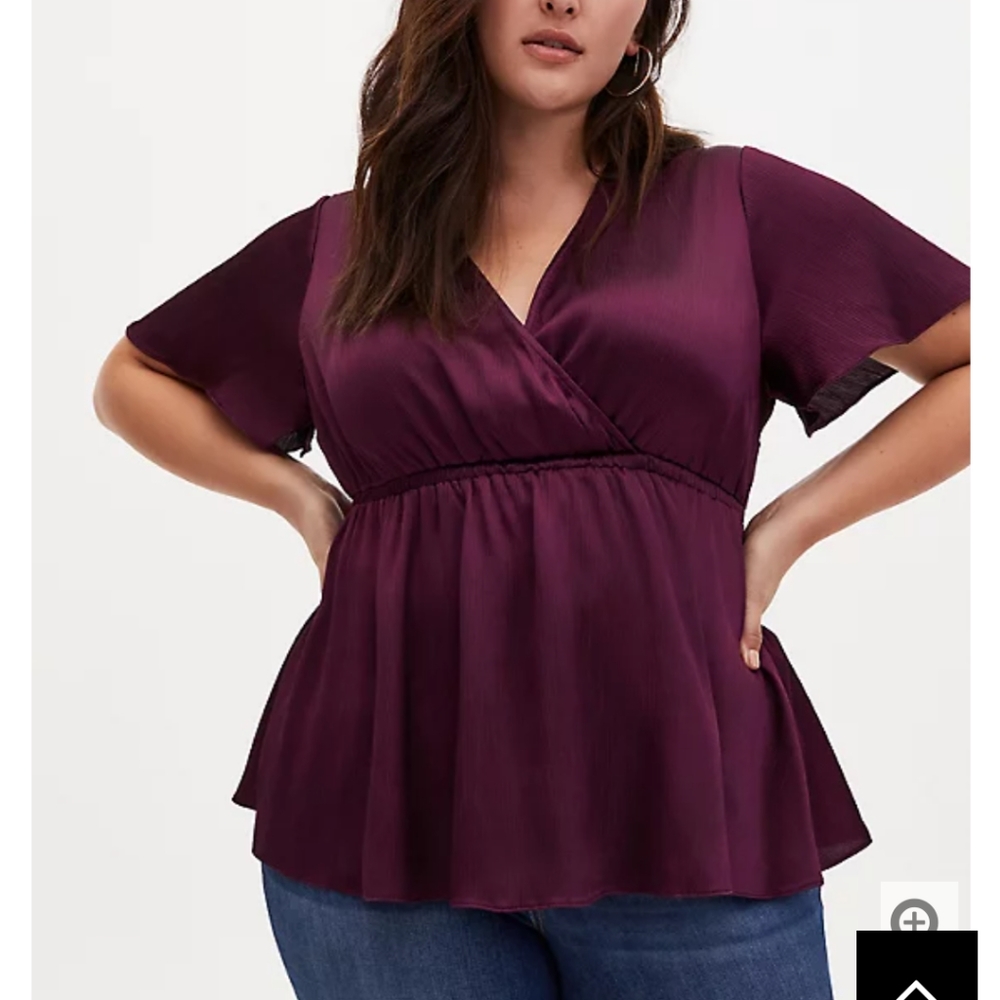 NWT Torrid Size 0 (or Large) Purple shiny babydoll